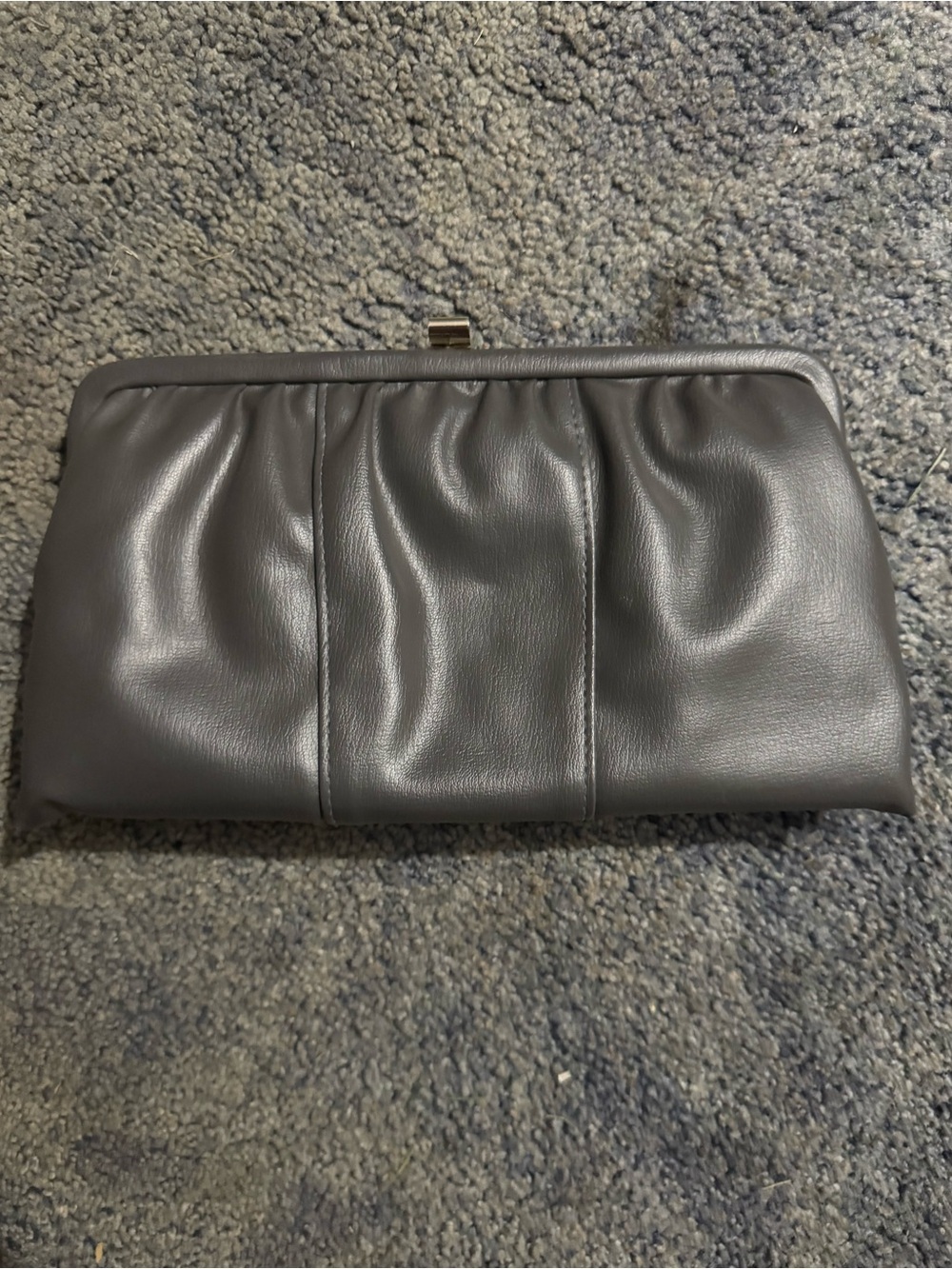 Vintage Julius Resnick JR Grey Shoulder Bag/Clutch With Kisslock Closure